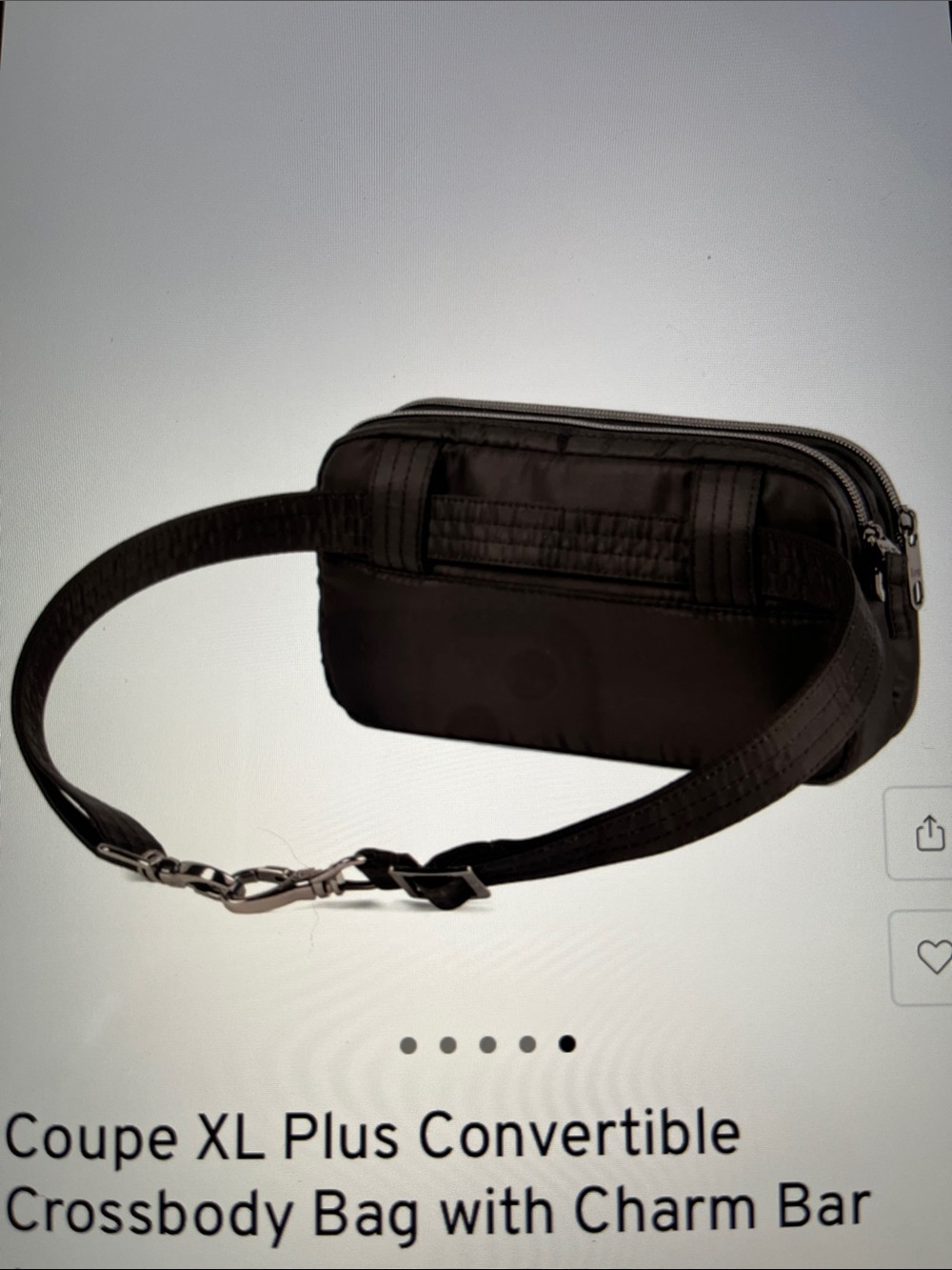 LUG - **NWOT** - Coupe XL Plus Convertible Crossbody Bag in Black - Picture 8 of 9